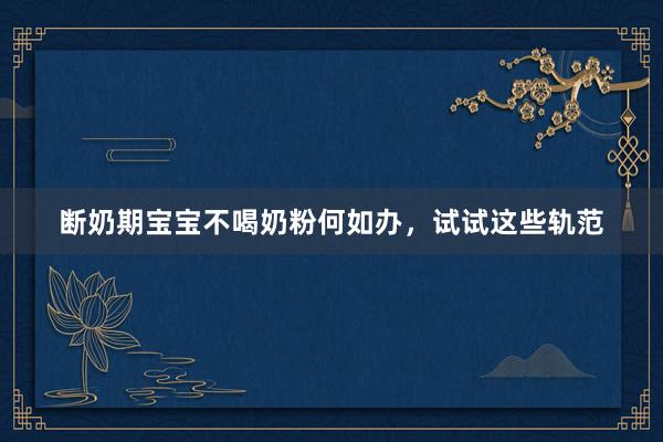 断奶期宝宝不喝奶粉何如办，试试这些轨范